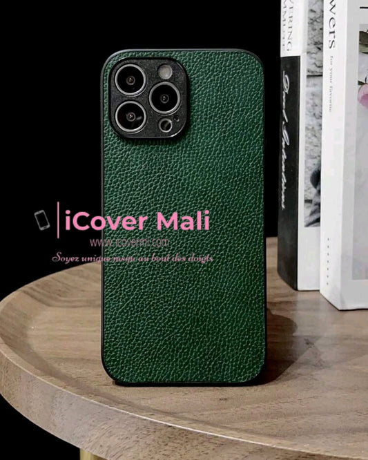 Coque simili cuir vert émeraude