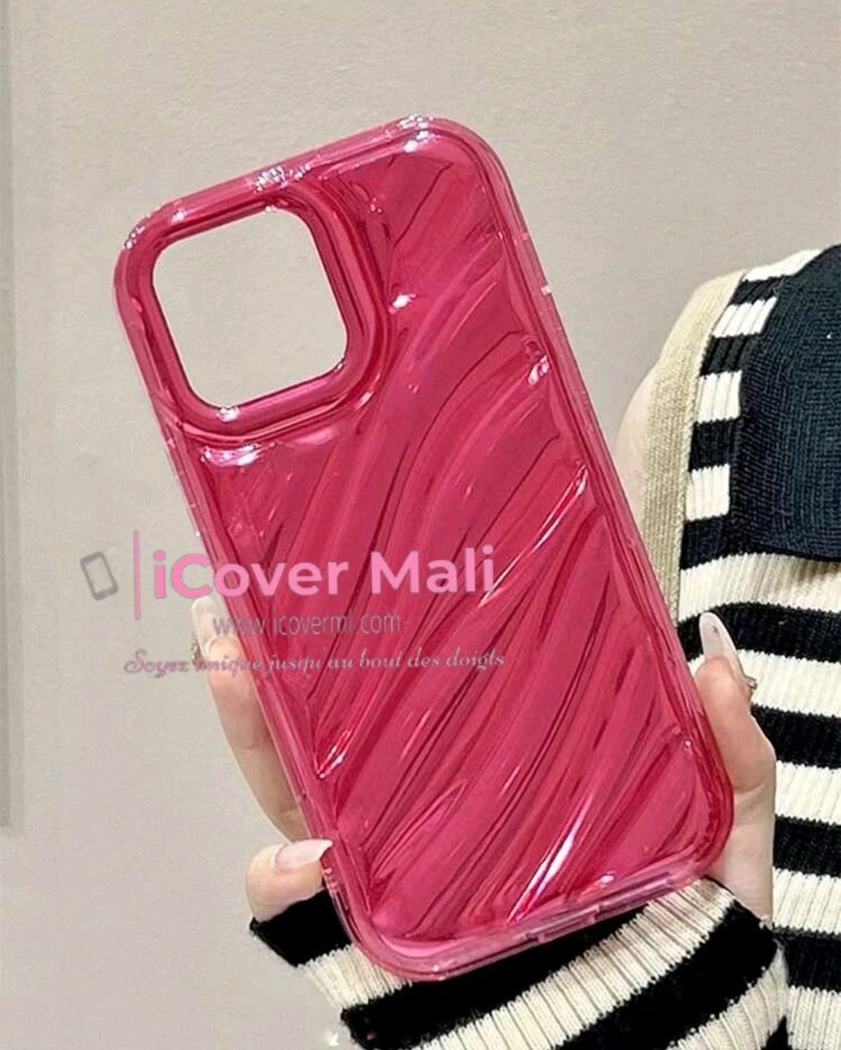 Coque texturée rose